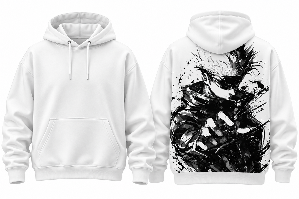 Gojo Satoru Monochrome Graphic Hoodie