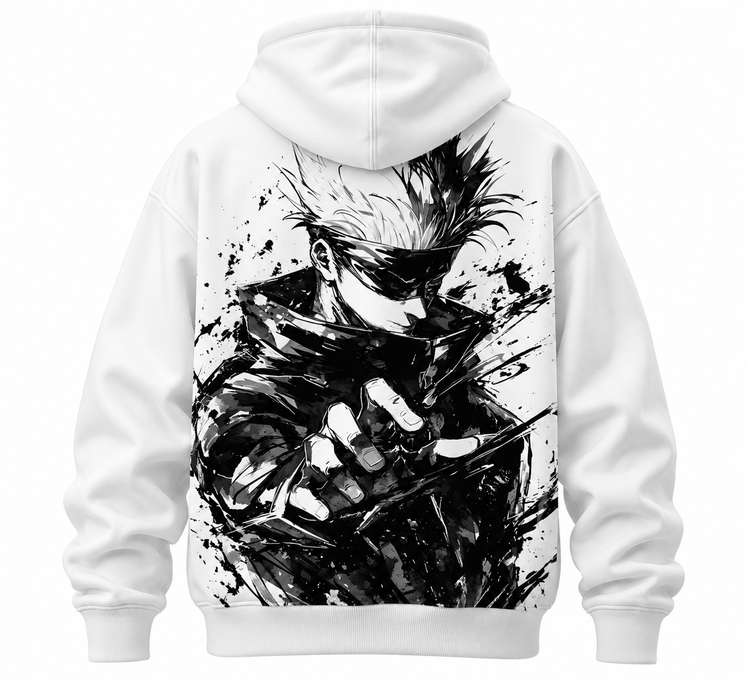 Gojo Satoru Monochrome Graphic Hoodie
